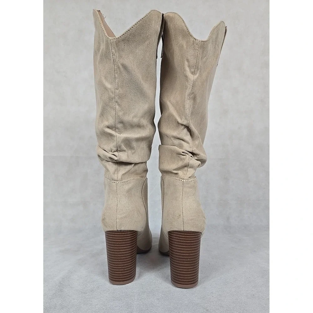 So Brand Boots Womens Size 9.5 Tibia Mid Pull On Comfort Western Fashion Tan NEW